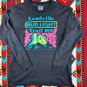 Vintage Leadville Bud Light Trail 100 Long Sleeve Shirt Mens L Oneita USA 90s
